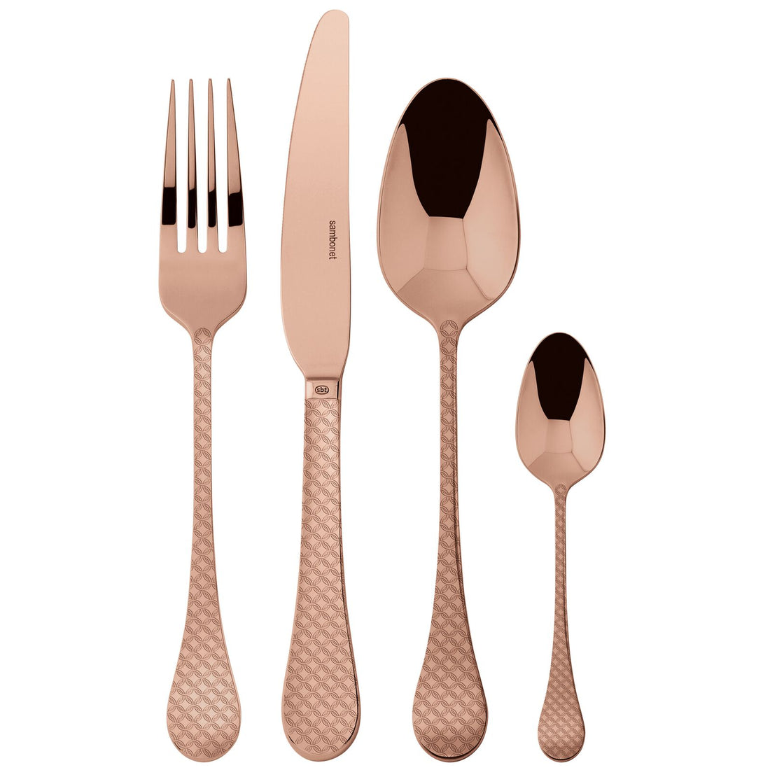 SAMBONET - Taormina PVD Copper Copper Cutlery Set 24 Pieces Stainless Steel Table Service