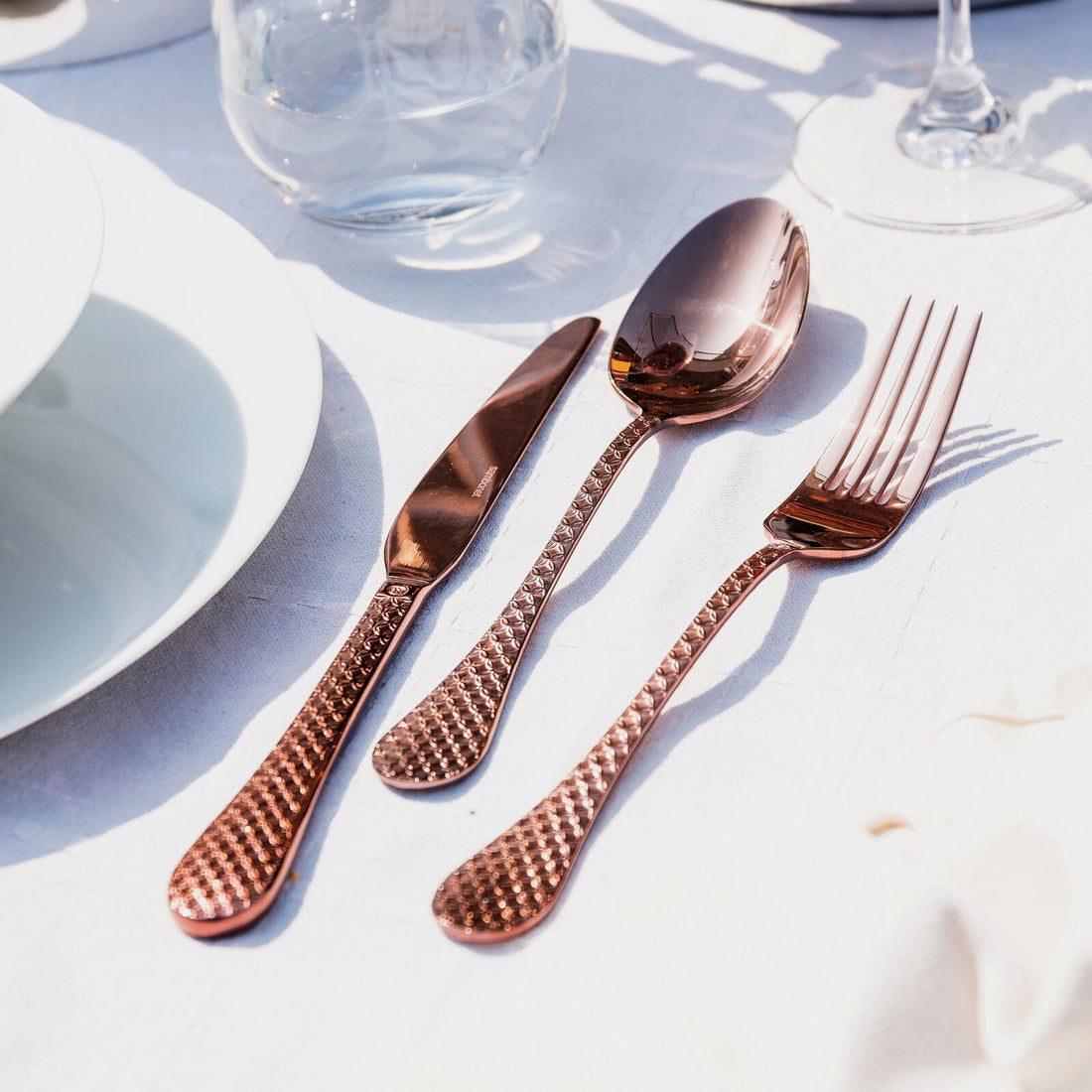 SAMBONET - Taormina PVD Copper Copper Cutlery Set 24 Pieces Stainless Steel Table Service