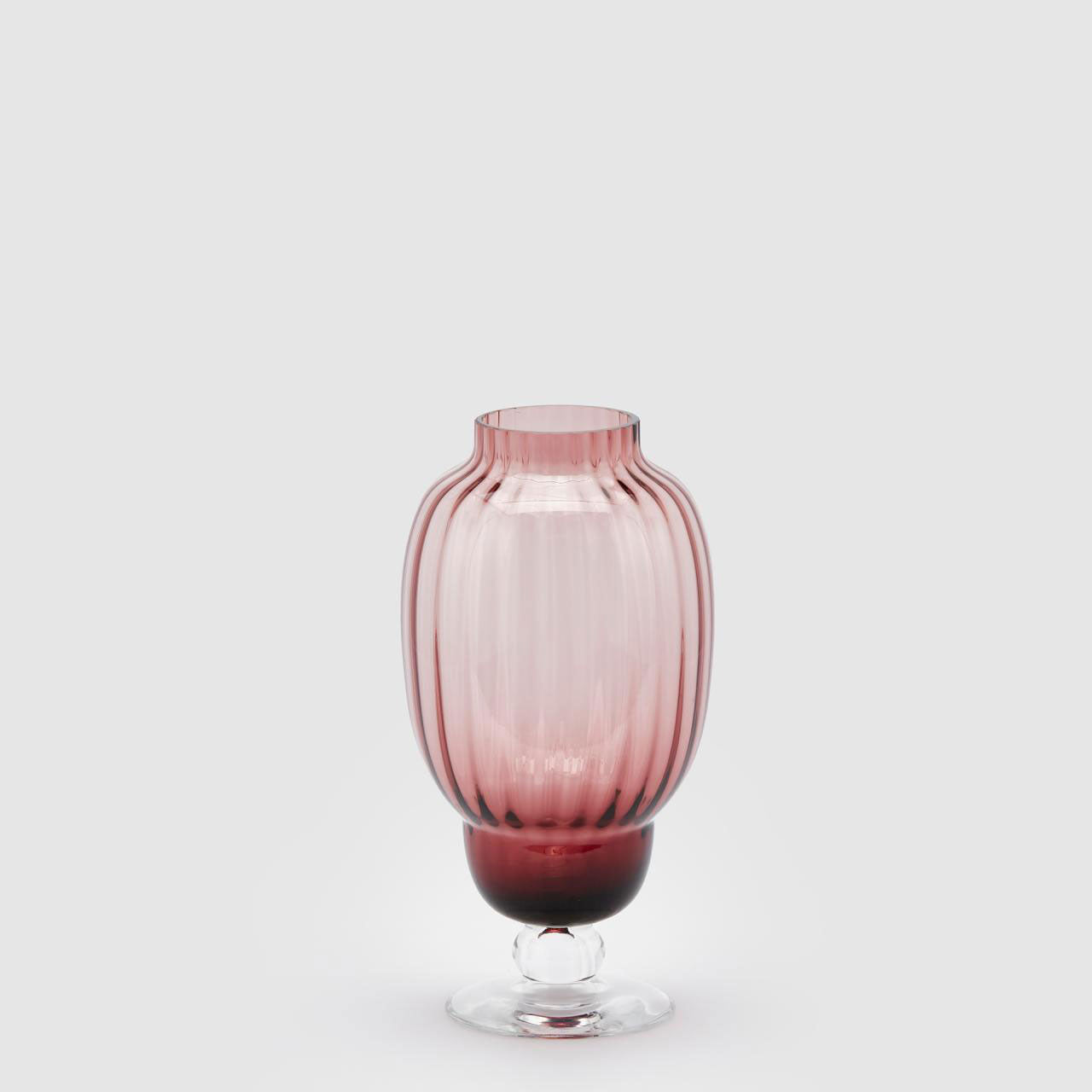 EDG Enzo De Gasperi Biform Vase 29.5cm Antique Pink Glass