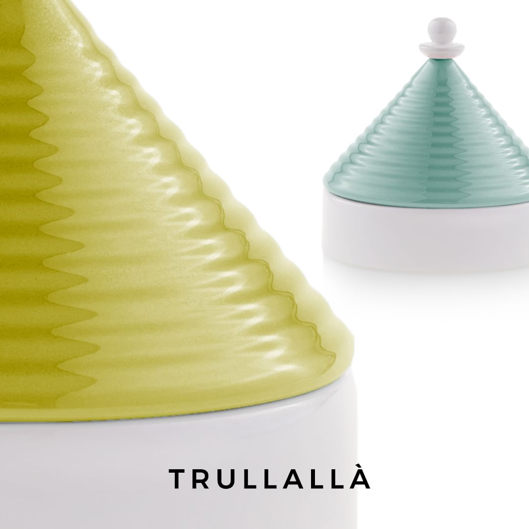 EMÒ ITALIA Scatola Portaoggetti con Coperchio Trullo Pugliese Tiffany Bianco Ceramica 12 cm