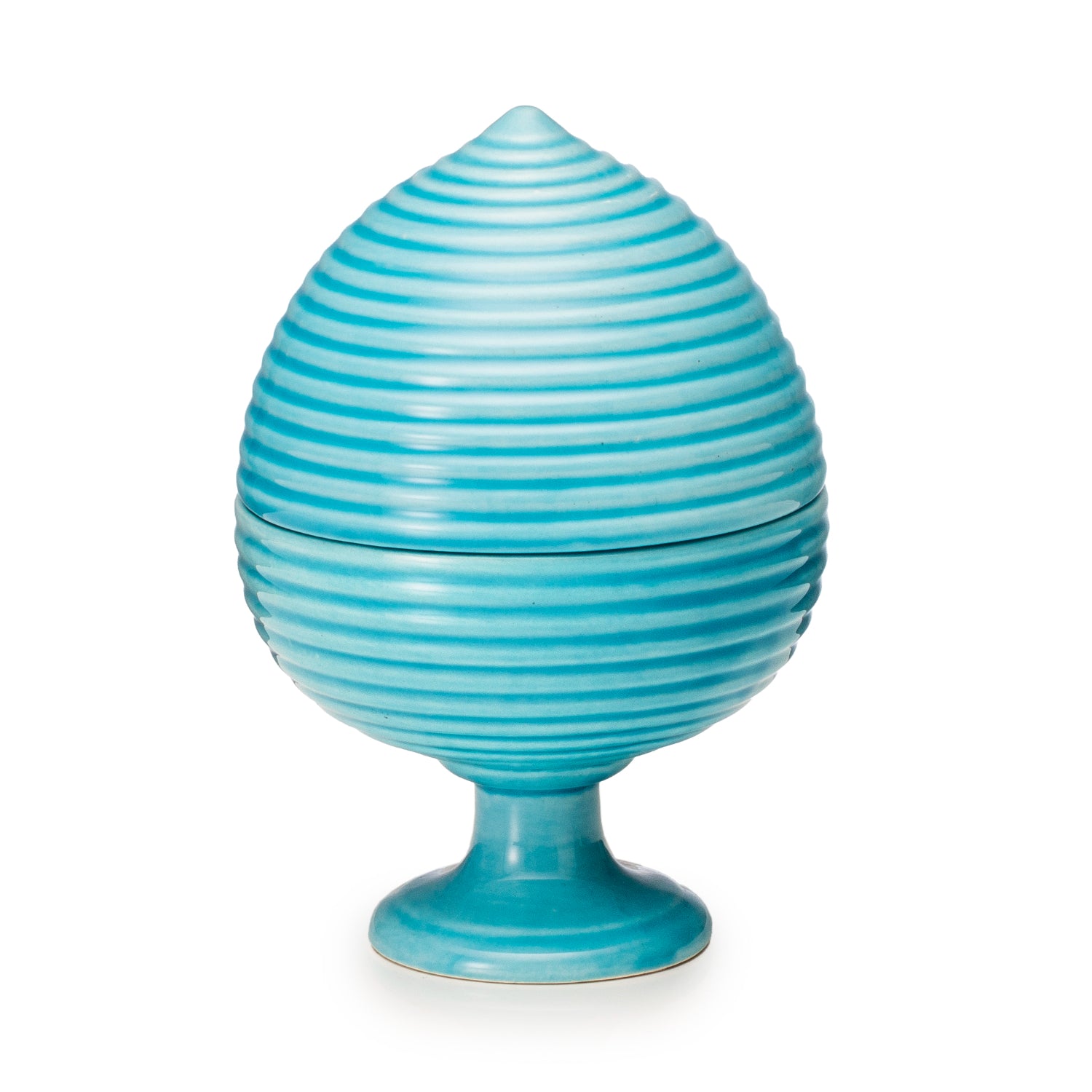 PALAIS ROYAL Pumo Pomo Pugliese Scatola Contenitore Decorazione 15,5cm Azzurro Ceramica