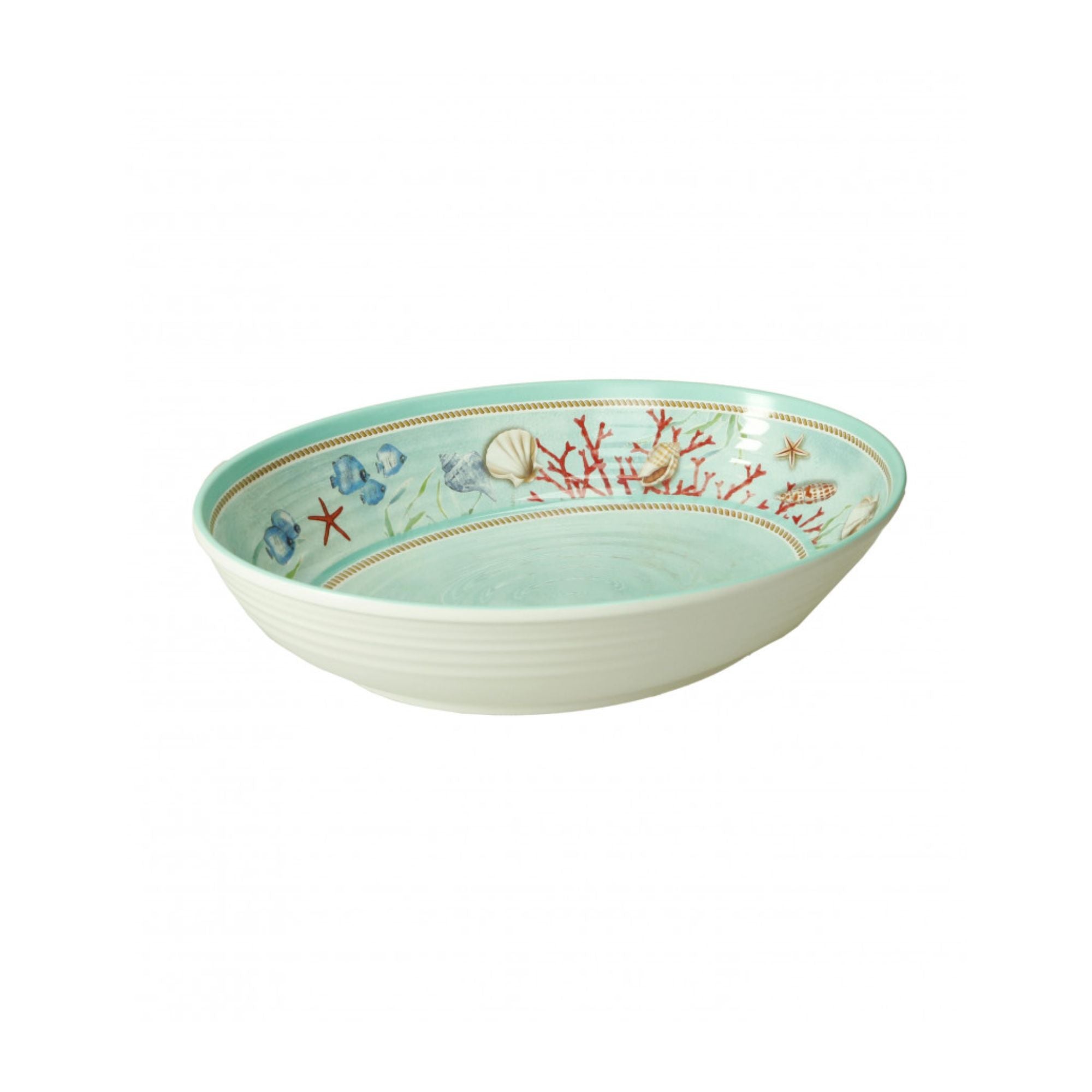 BRANDANI - Oval Bowl Marino Reef Celeste Salad Bowl Table 33x23cm Melamine