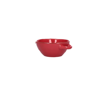 ROSE &amp;amp; TULIPS Concerto Coral Soup Bowl with Handles 600 cc Stoneware