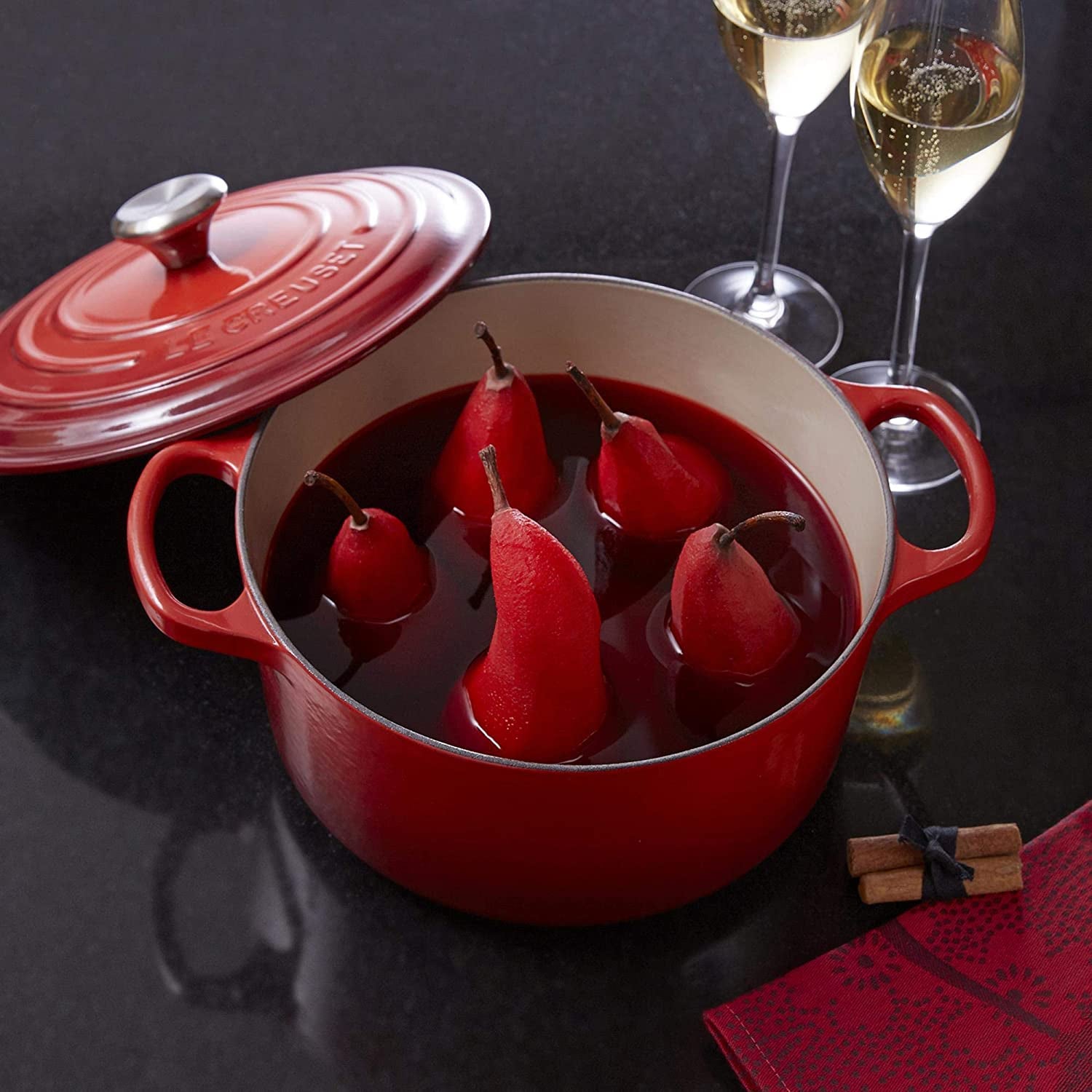 LE CREUSET Cocotte Rotonda Evolution 24cm Ciliegia Ghisa Vetrificata