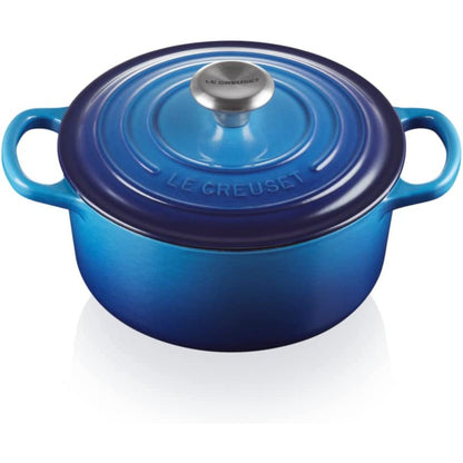 LE CREUSET Cocotte Rotonda Evolution 20cm Azure Blu Ghisa Vetrificata