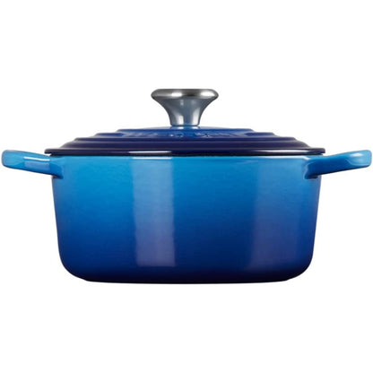 LE CREUSET Cocotte Rotonda Evolution 20cm Azure Blu Ghisa Vetrificata