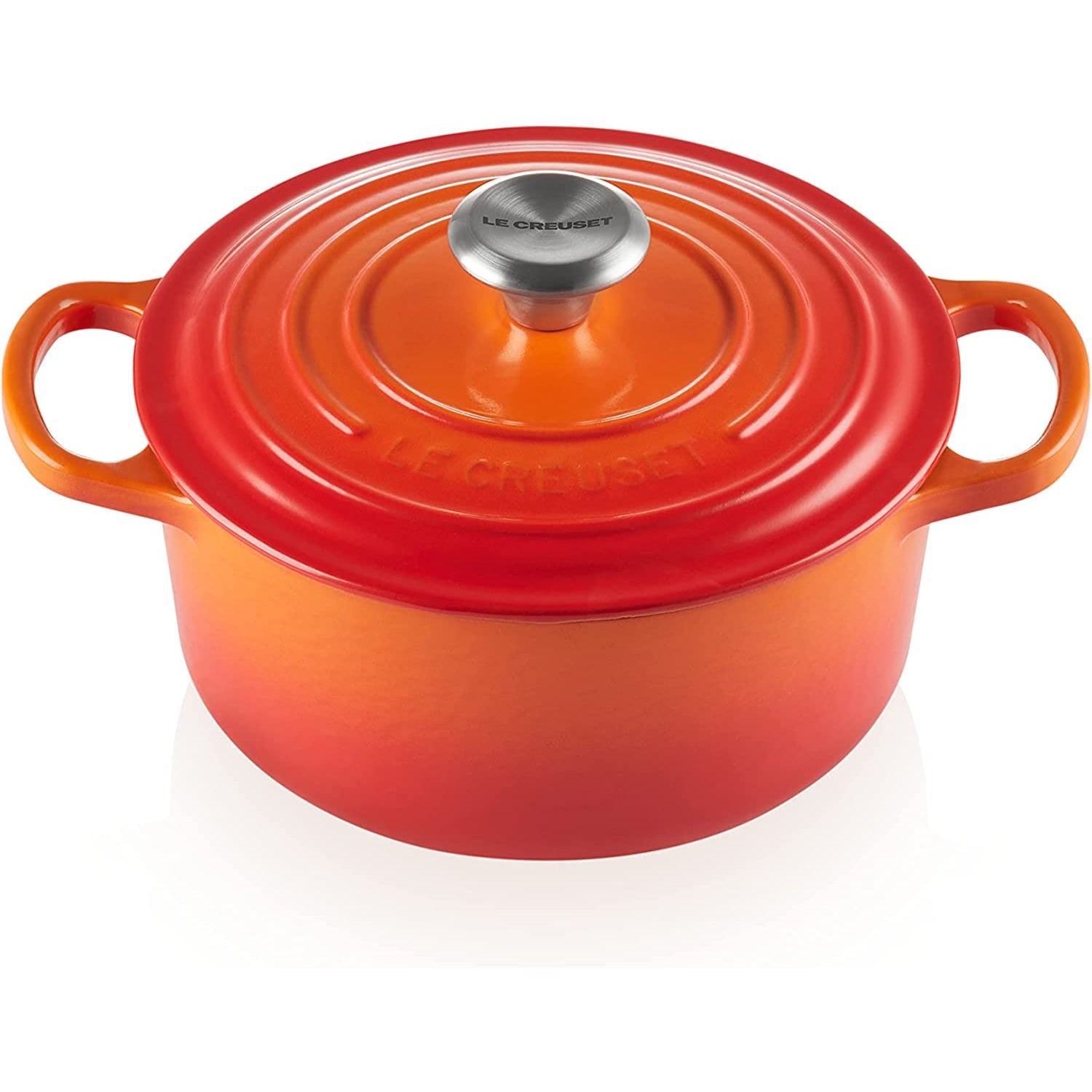 LE CREUSET Cocotte Rotonda Evolution 24cm Arancio Ghisa Vetrificata