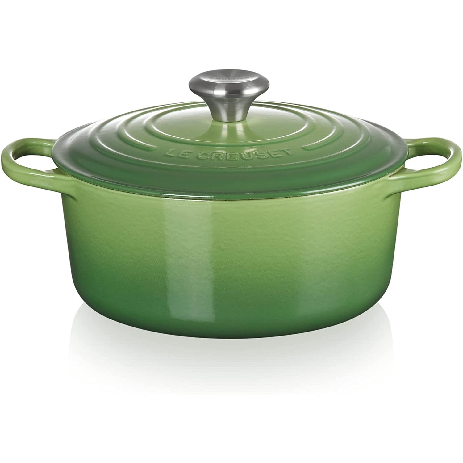 LE CREUSET Cocotte Rotonda Evolution 24cm Verde Bamboo Ghisa Vetrificata