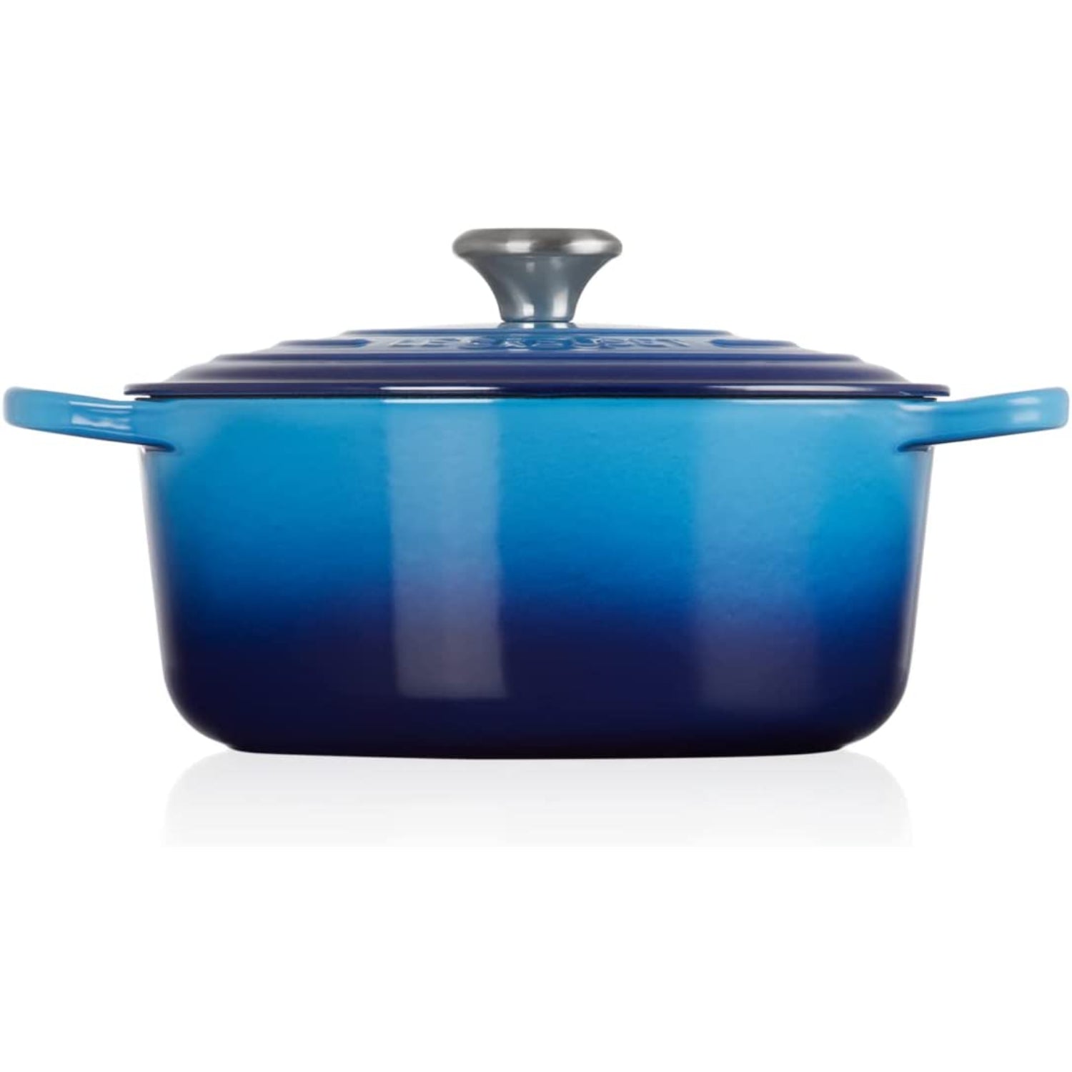 LE CREUSET Cocotte Rotonda Evolution 26cm Azure Blu Ghisa Vetrificata