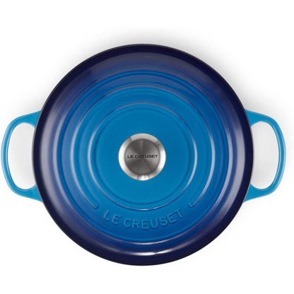 LE CREUSET Cocotte Rotonda Evolution 26cm Azure Blu Ghisa Vetrificata