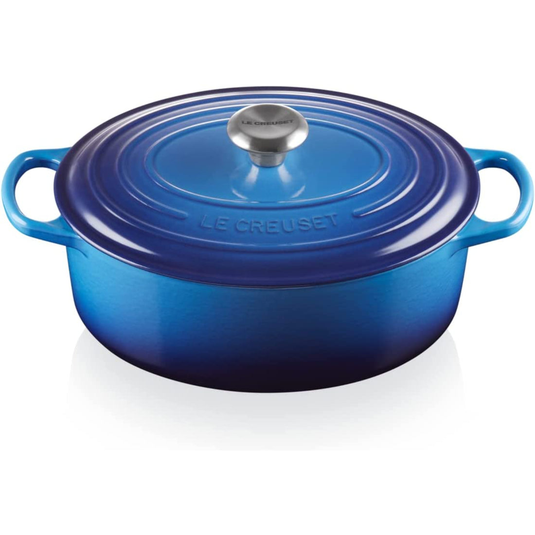 LE CREUSET Cocotte Ovale Evolution 29cm Azure Blu Ghisa Vetrificata