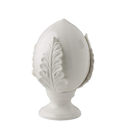 MONTEMAGGI White Pumo Decoration H22cm Hand Painted Porcelain