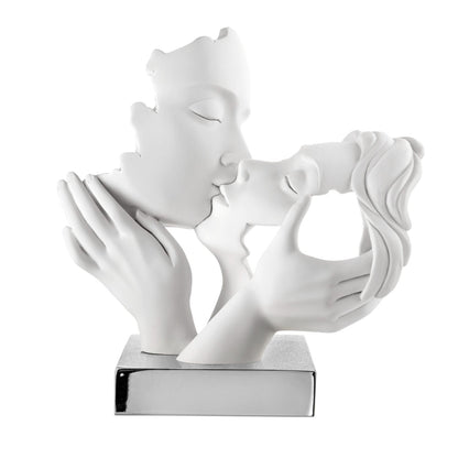 BONGELLI PREZIOSI Figura Statua Moderna Coppia Mani Face 25x23cm Base Argento Marmorino