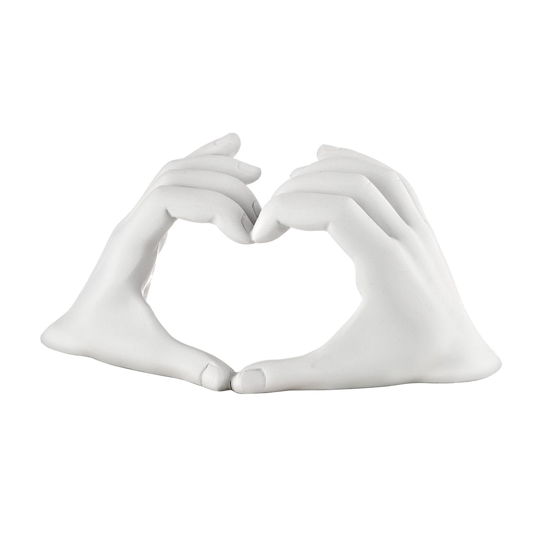 BONGELLI PREZIOSI Modern Sculpture Hands Heart 14x8cm White Without Marmorino Base