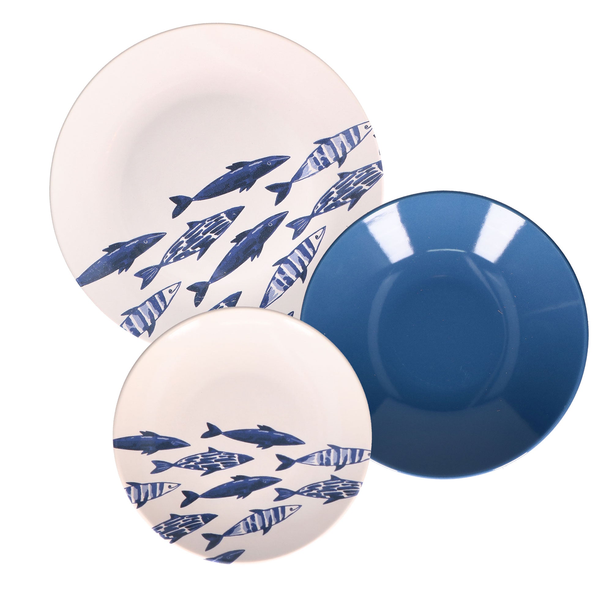 ROSE &amp; TULIPANI The Blue Ones Servizio Tavola Set Piatti 18 Pezzi Stoneware