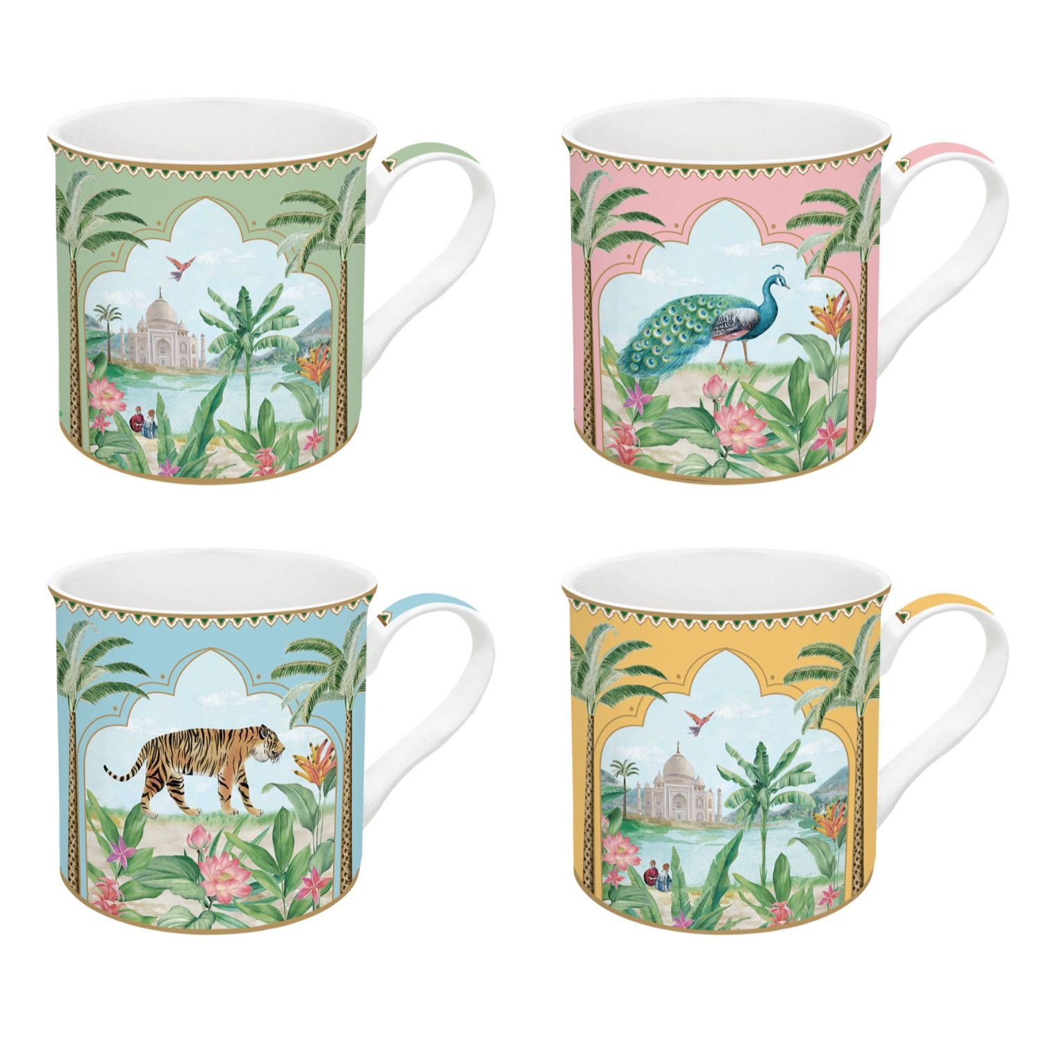 EASY LIFE Paradise Sauvage Set 4 Pieces Mugs 300ml Porcelain