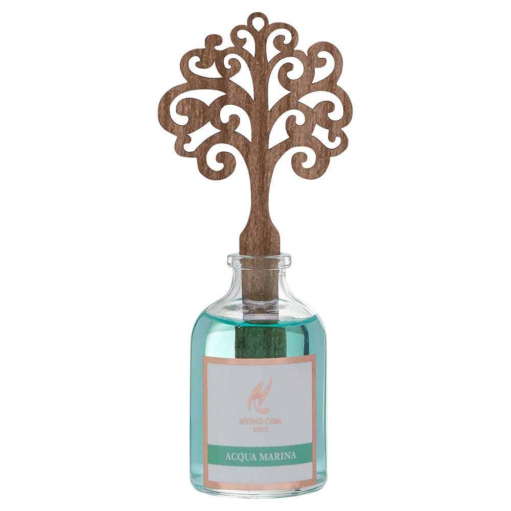 HYPNO CASA Diffusore con Bastoncini Sagoma Albero della Vita 50ml Acqua Marina