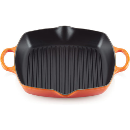 LE CREUSET Deep Square Grill Evolution 30cm Orange Vitrified Cast Iron