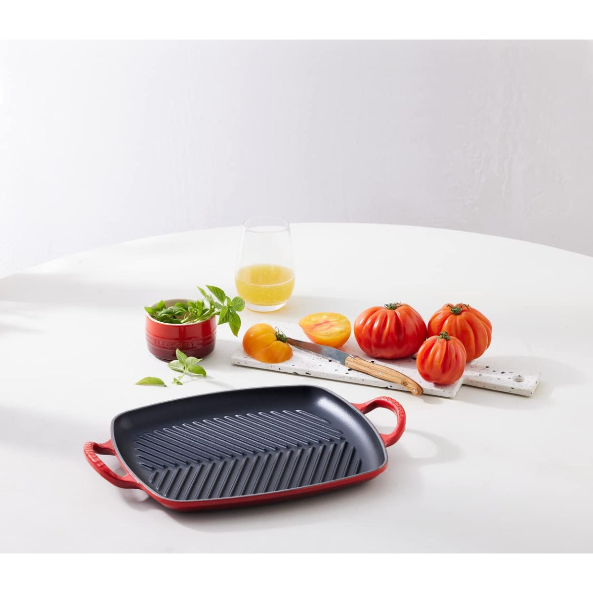 LE CREUSET Grill Griglia Rettangolare Evolution 30x27cm Ghisa Vetrificata Ciliegia