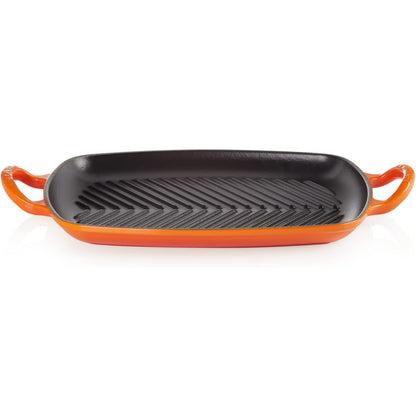 LE CREUSET Grill Griglia Rettangolare Evolution 30x27cm Ghisa Vetrificata Arancio