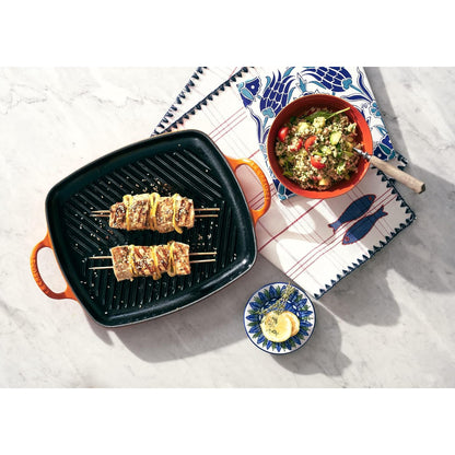 LE CREUSET Grill Griglia Rettangolare Evolution 30x27cm Ghisa Vetrificata Arancio