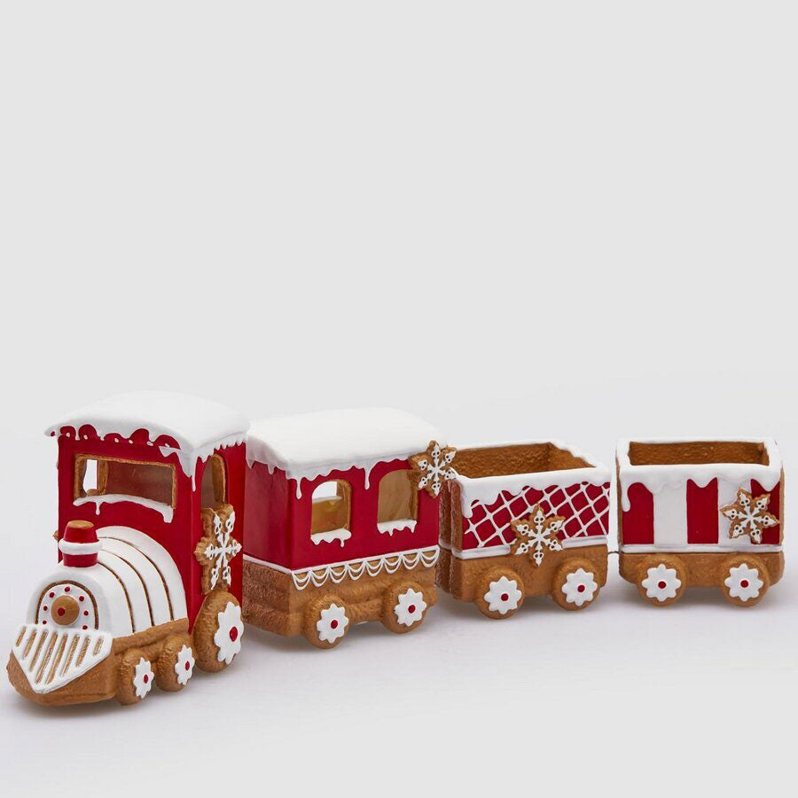 EDG Enzo De Gasperi Christmas Decoration Polar Express Train with LED Lights 14x69cm Resin