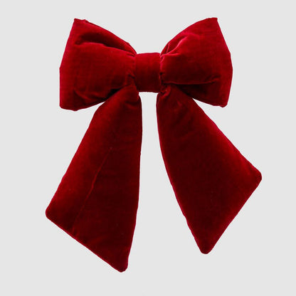 EDG - Medium Padded Velvet Bow Christmas Decoration Christmas Burgundy 28x36cm