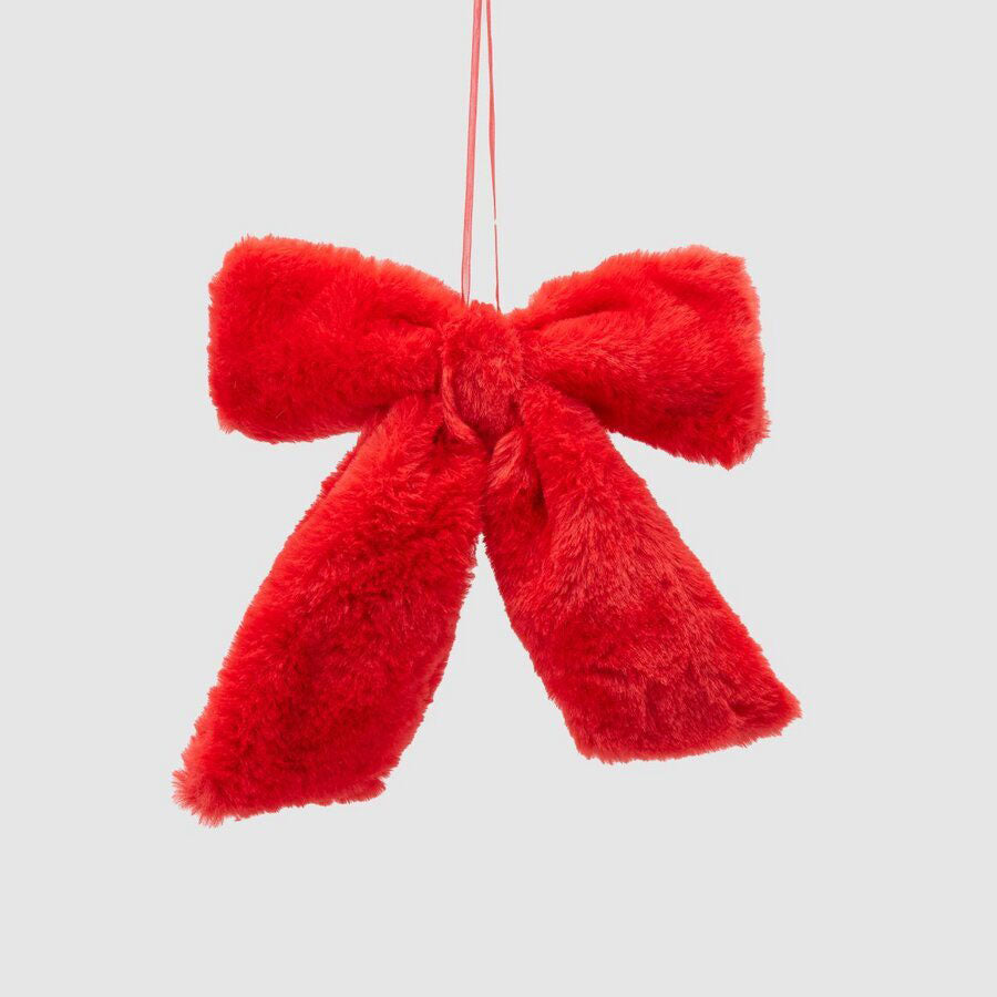 EDG Enzo De Gasperi Christmas Decoration Ornament Red Bow Plush 20x25cm