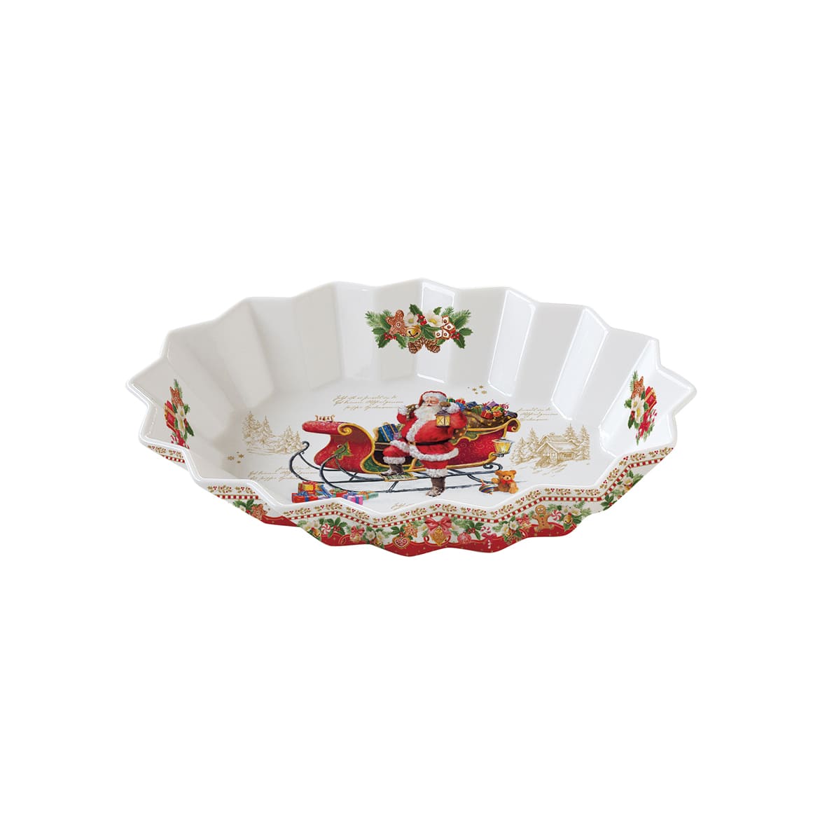 EASY LIFE Christmas Memories Oval Plate 25x17cm Porcelain Christmas Table