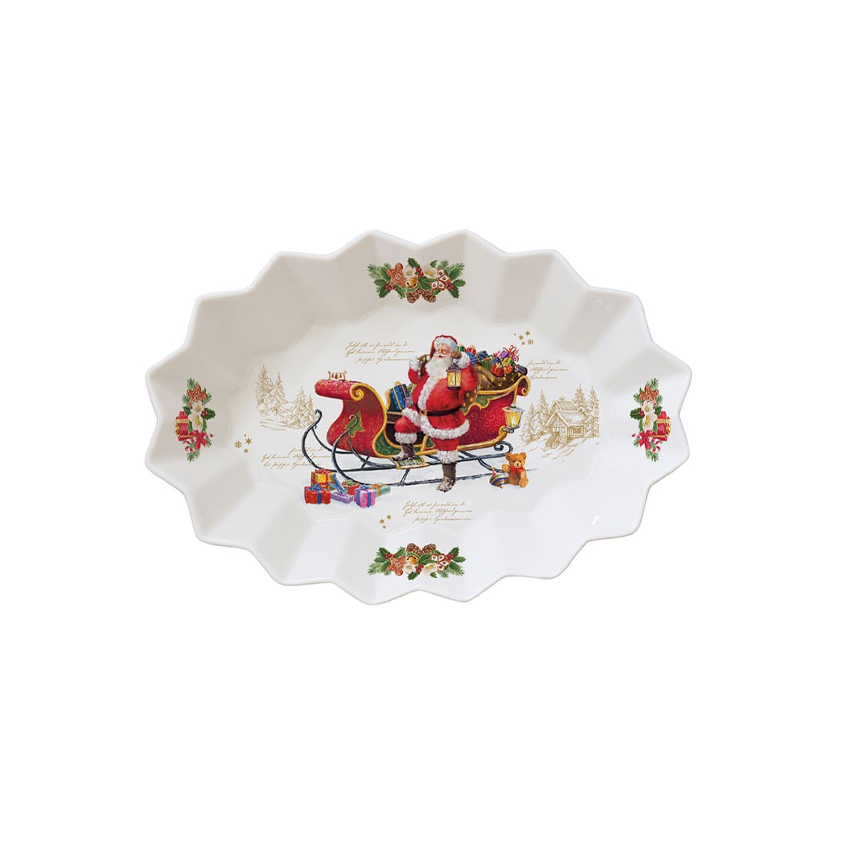 EASY LIFE Christmas Memories Oval Plate 25x17cm Porcelain Christmas Table