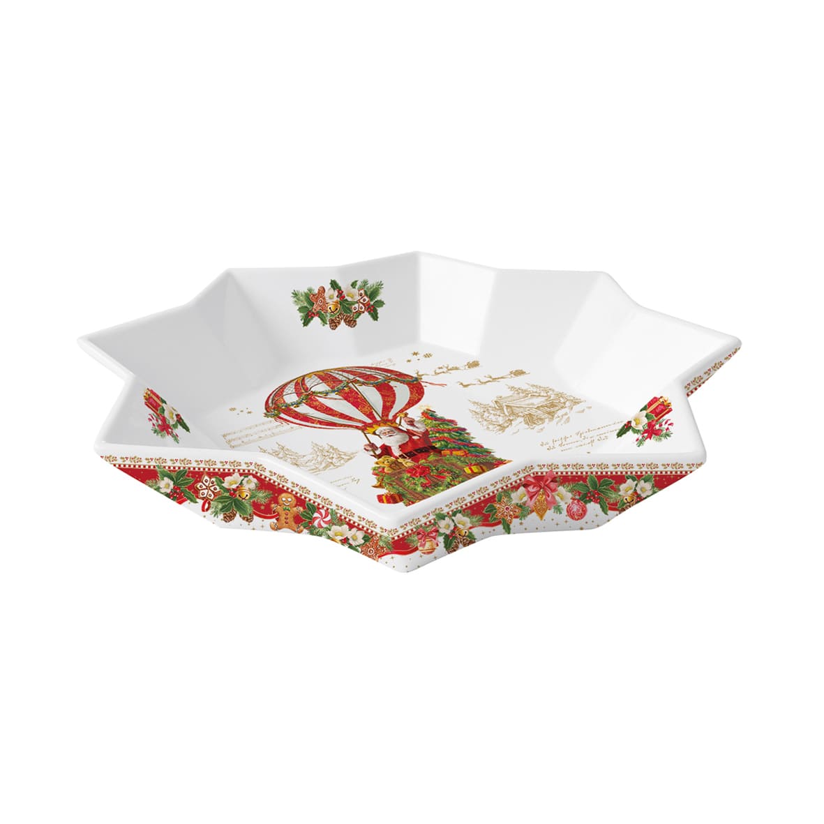 EASY LIFE Christmas Memories Round Tray 25cm Porcelain Christmas Table