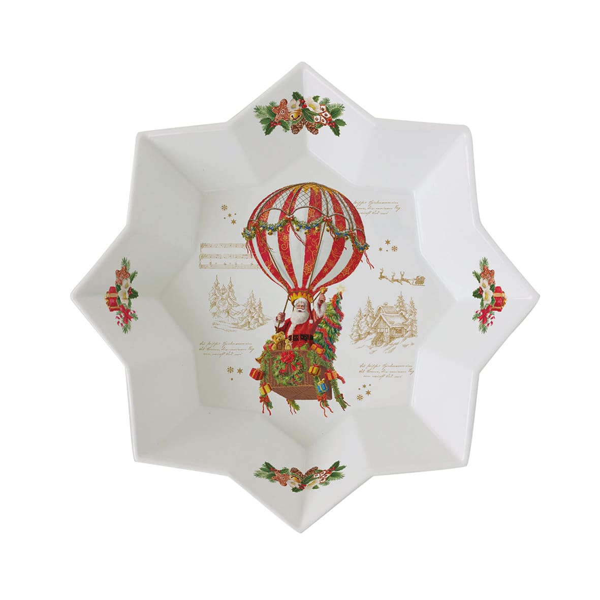 EASY LIFE Christmas Memories Round Tray 25cm Porcelain Christmas Table