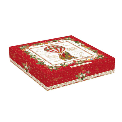 EASY LIFE Christmas Memories Vassoio Tondo 25cm Porcellana Tavola di Natale