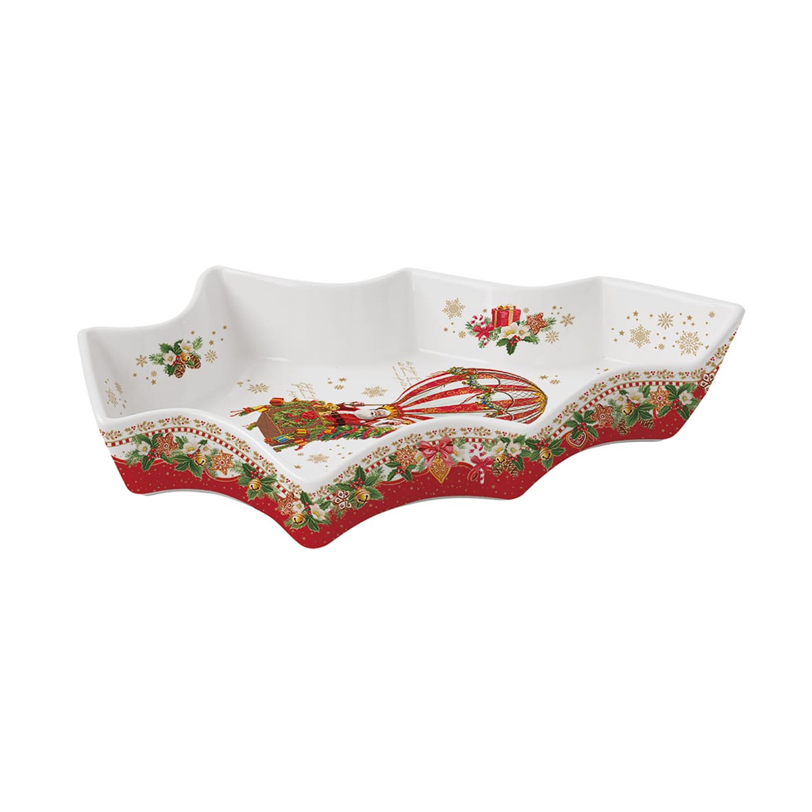 EASY LIFE Christmas Memories Christmas Tree Shaped Plate 28.5x21.5cm Porcelain Christmas Table