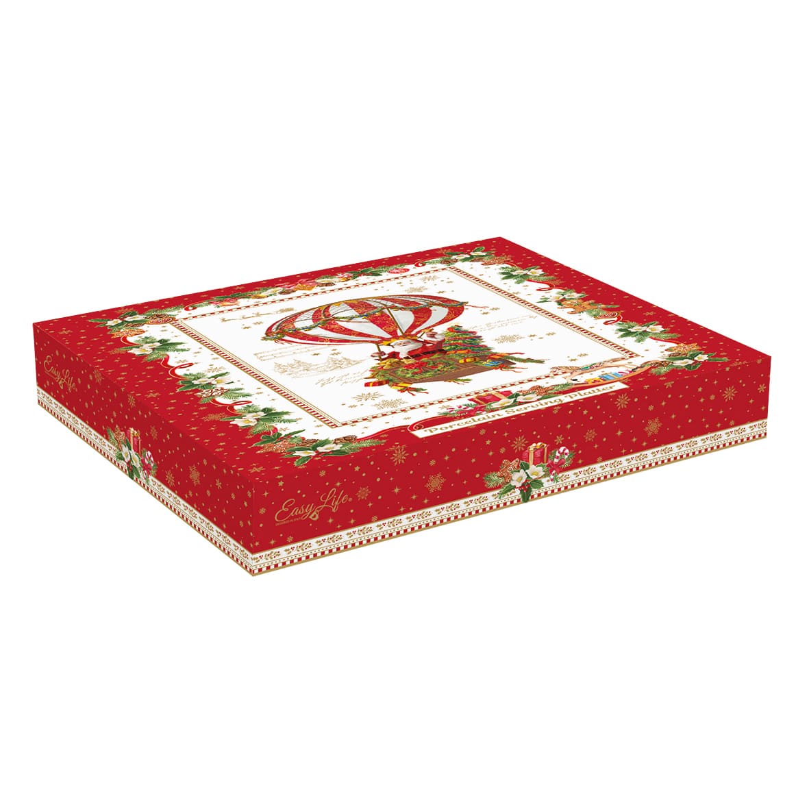 EASY LIFE Christmas Memories Piatto Forma Abete di Natale 28,5x21,5cm Porcellana Tavola di Natale