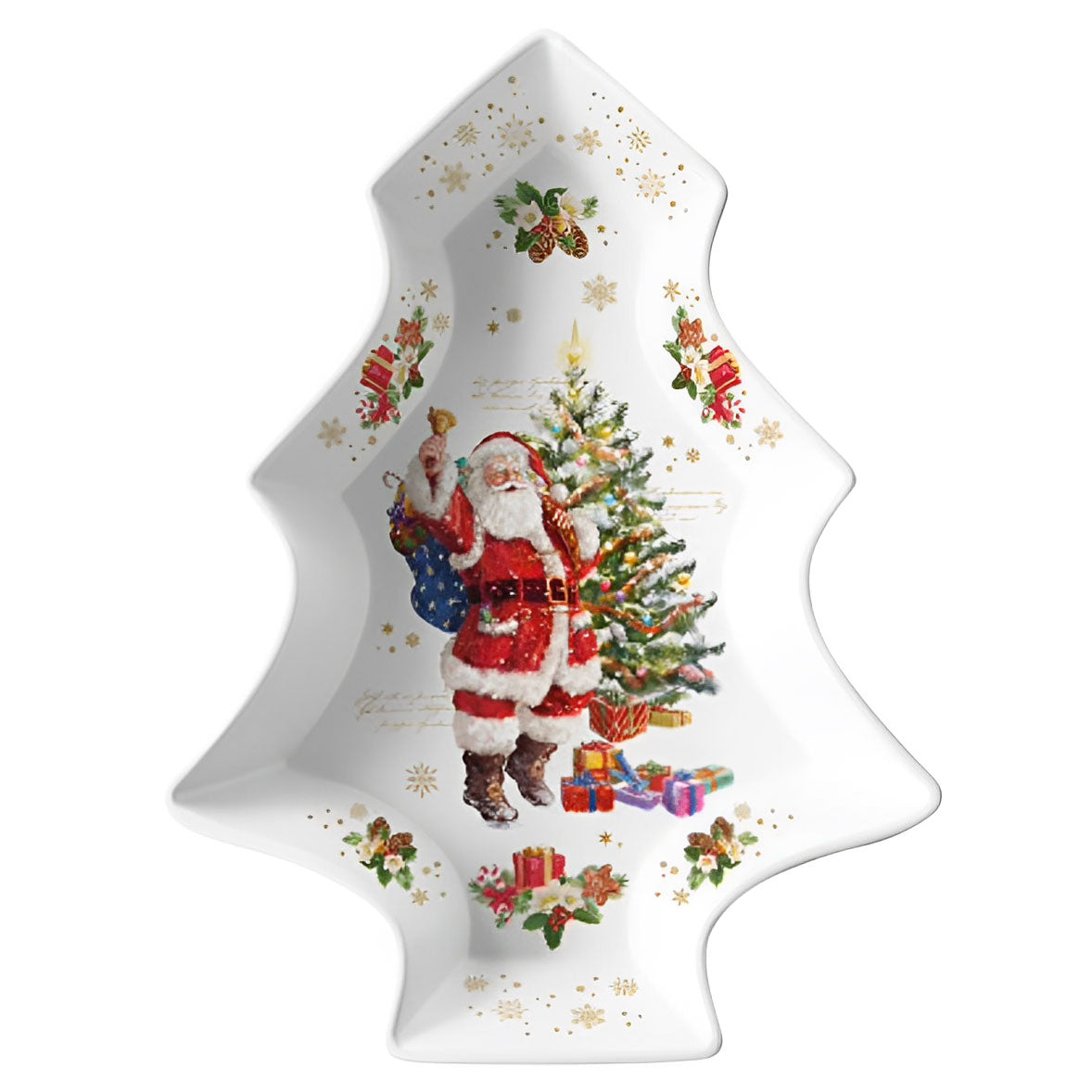 EASY LIFE Christmas Memories Christmas Tree Shaped Plate 28.5x21.5cm Porcelain Christmas Table