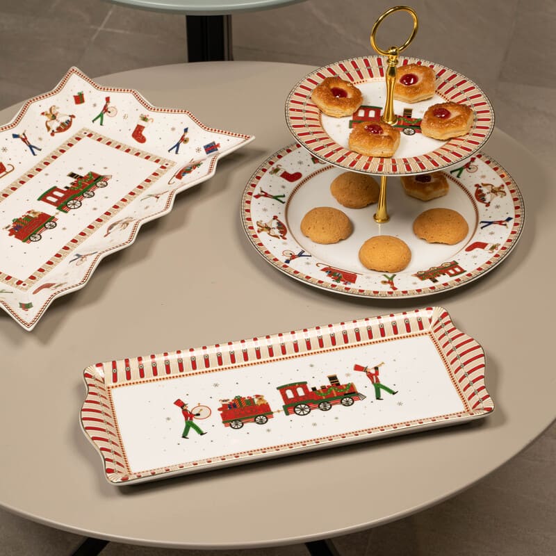 EASY LIFE Polar Express Tray 35x15cm Porcelain Christmas Table