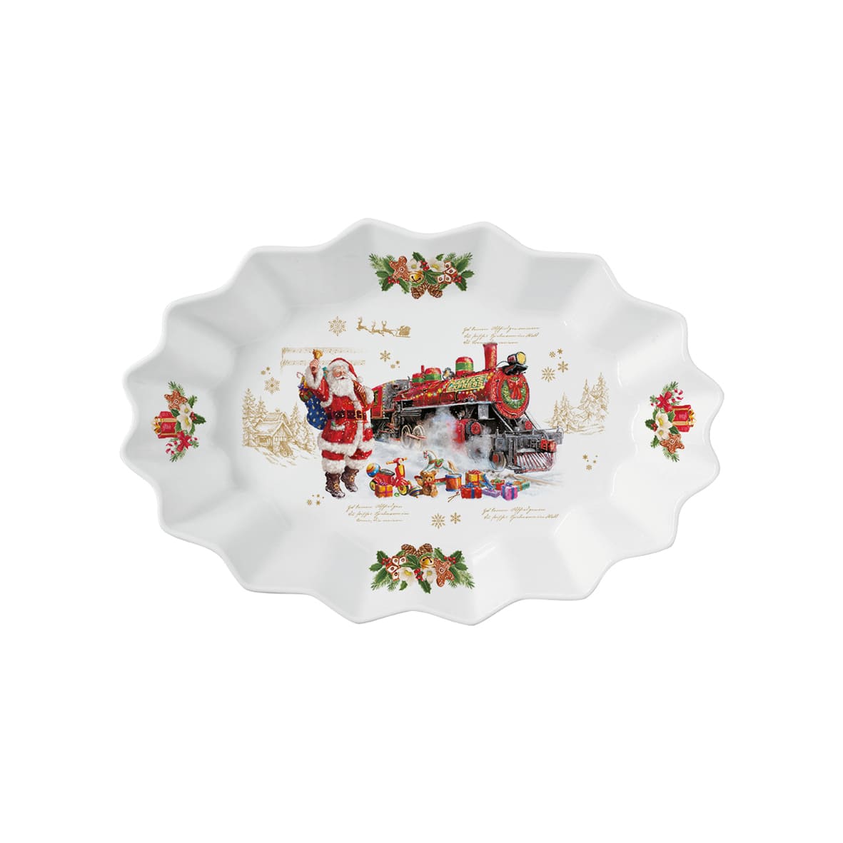 EASY LIFE Christmas Memories Oval Plate 30x20.5cm Porcelain Christmas Table