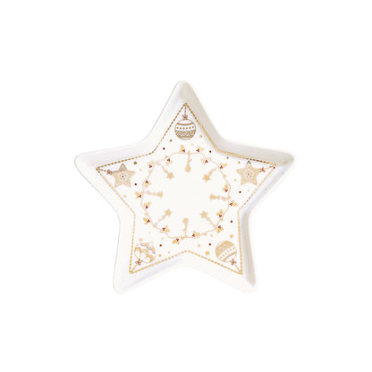 EASY LIFE Christmas Lights Star Plate 19.5cm Porcelain Christmas Table