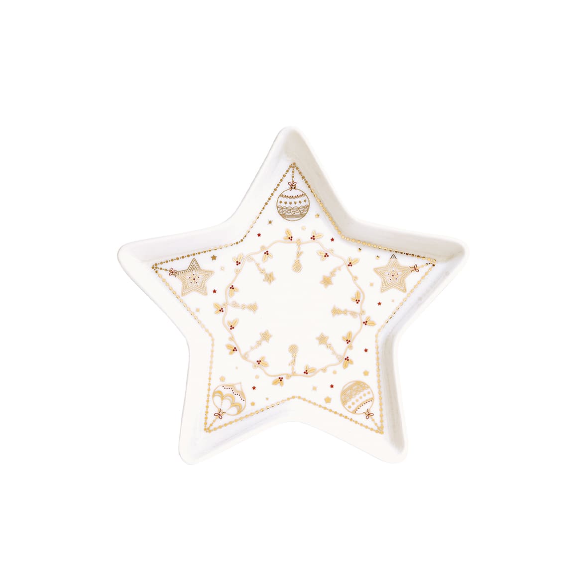 EASY LIFE Christmas Lights Star Plate 19.5cm Porcelain Christmas Table