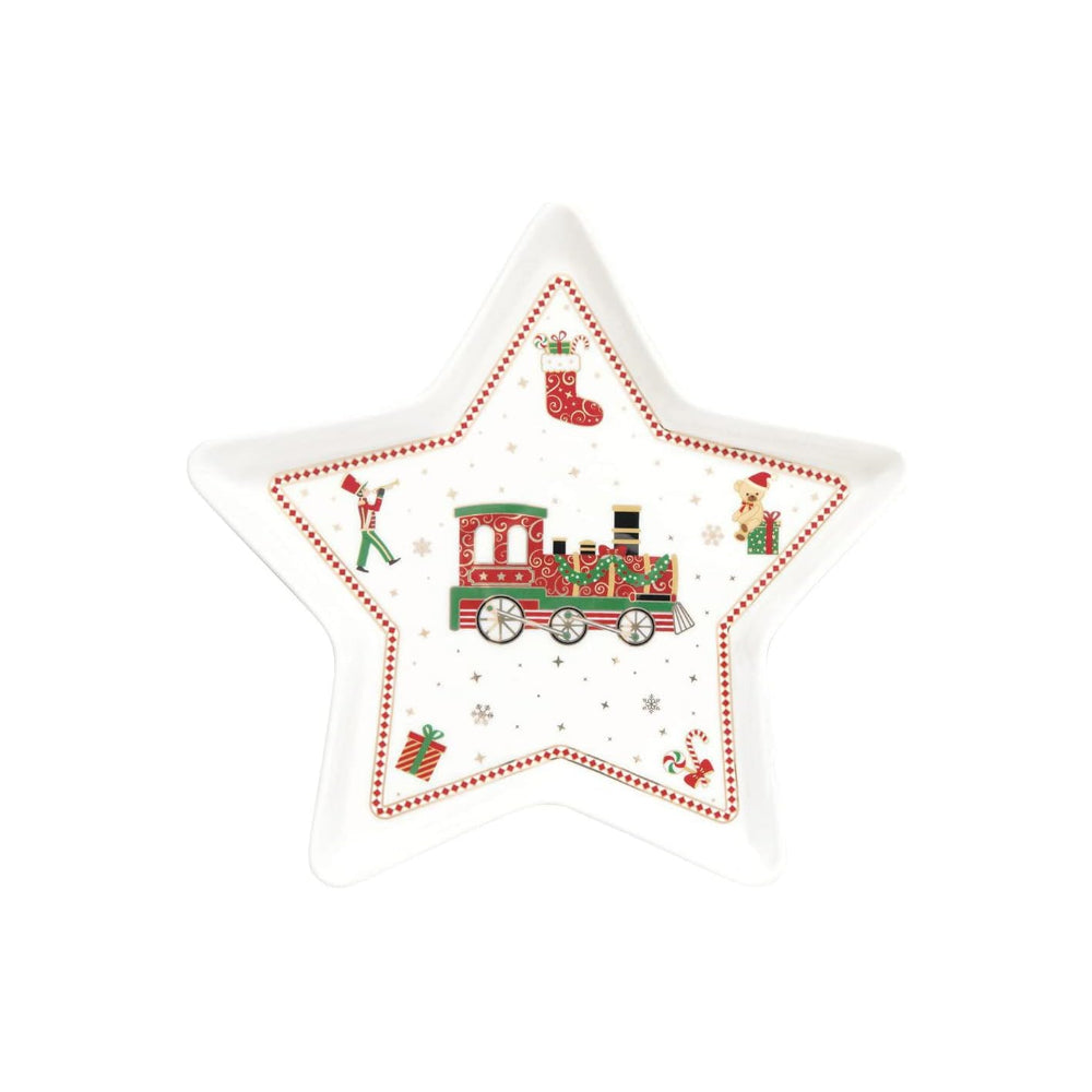 EASY LIFE Polar Express Star Plate 19.5cm Porcelain Christmas Table