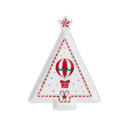 EASY LIFE Christmas Wonderland Fir-Shaped Plate 21x16cm Porcelain Christmas Table