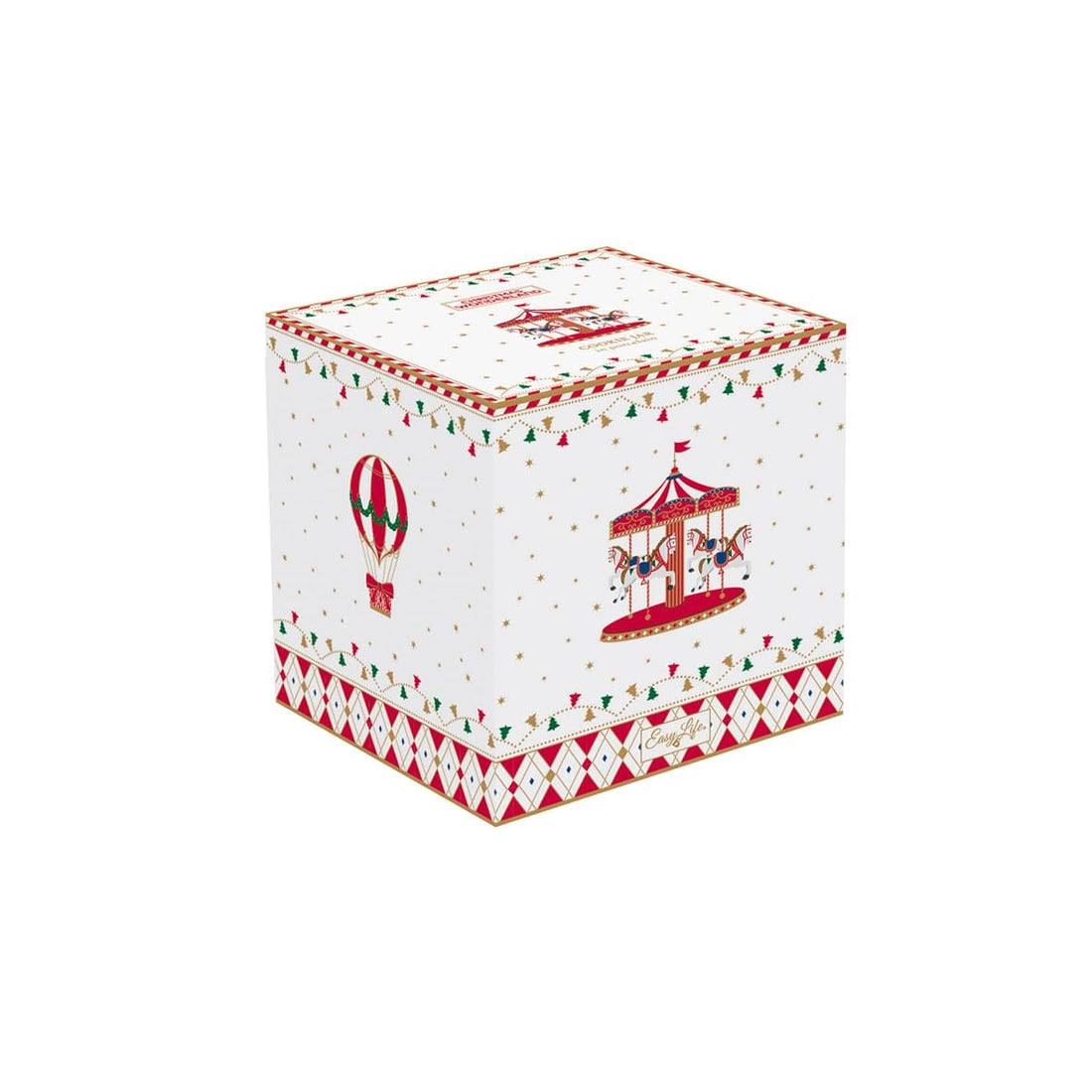 EASY LIFE Christmas Wonderland Biscottiera D14cm H16,5cm Porcellana Tavola di Natale