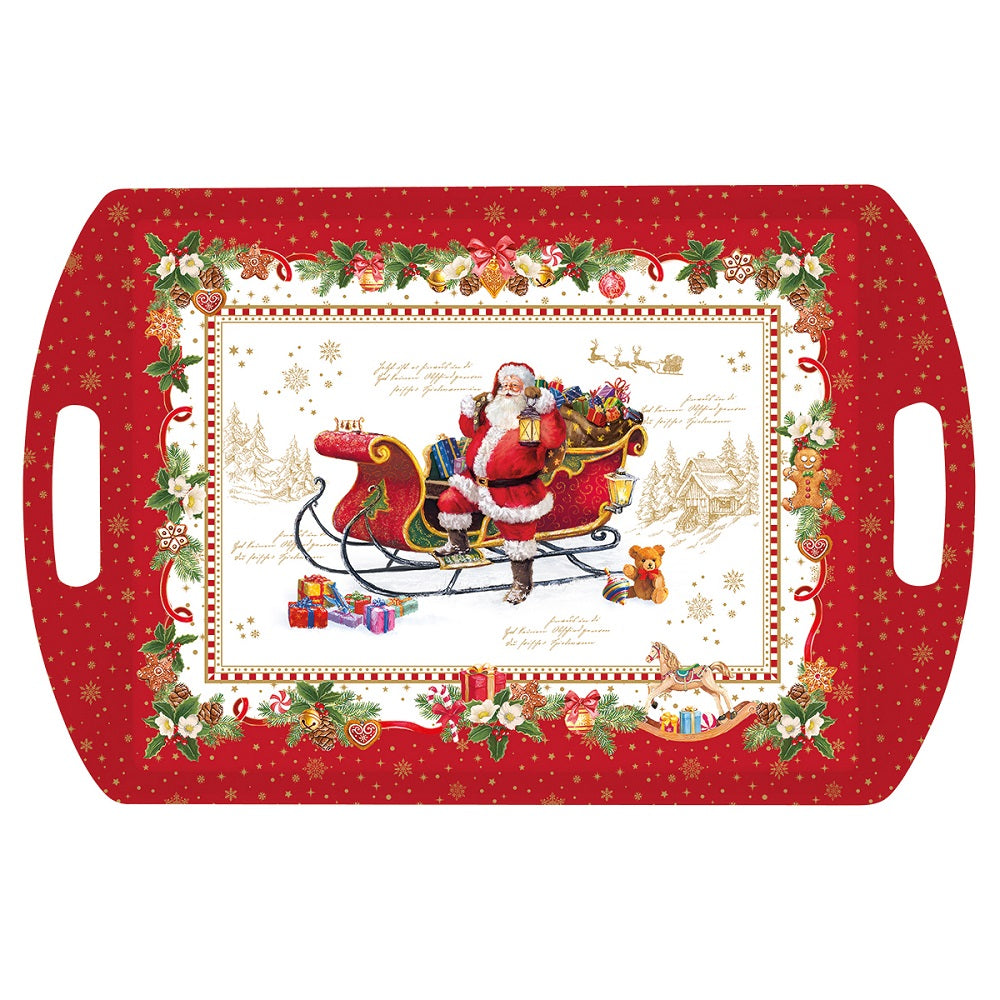 EASY LIFE Christmas Memories Tray with Handles 52x35cm Melamine Christmas Table