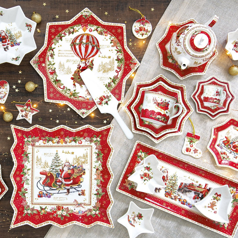 EASY LIFE Christmas Memories Vassoio con Manici 52x35cm Melamina Tavola di Natale