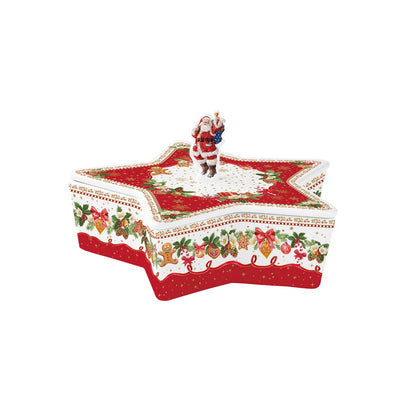 EASY LIFE Christmas Memories Porta Caramelle Scatola Forma Stella D16cm H10,5cm Porcellana