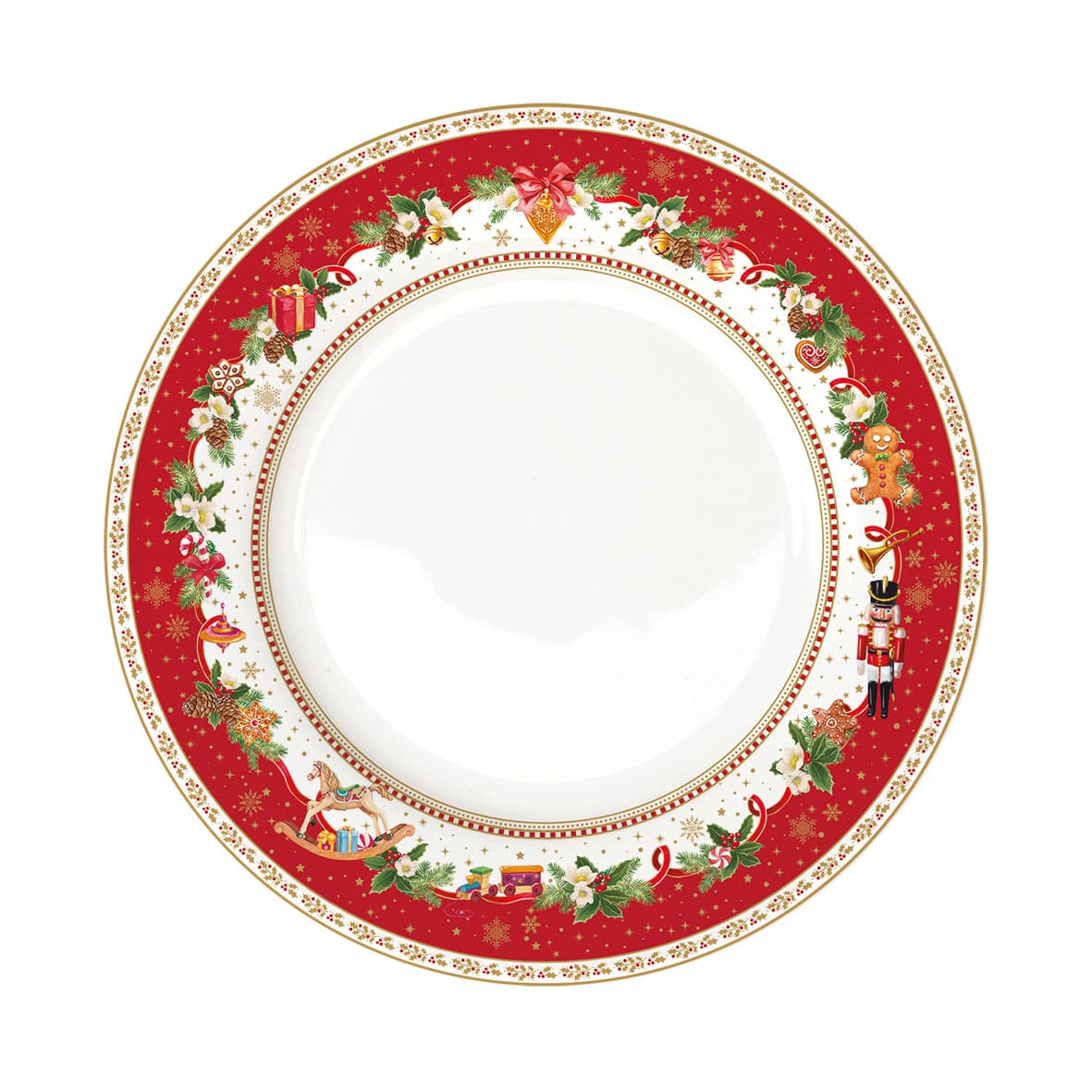 EASY LIFE Christmas Memories Table Service Plates Set 18 Pieces Porcelain Christmas Table