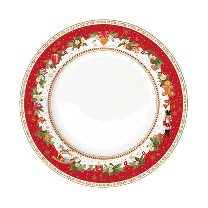 EASY LIFE Christmas Memories Table Service Plates Set 18 Pieces Porcelain Christmas Table