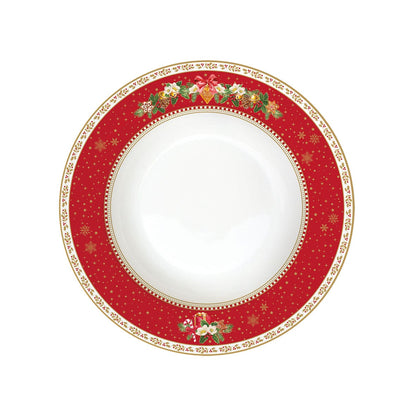 EASY LIFE Christmas Memories Table Service Plates Set 18 Pieces Porcelain Christmas Table