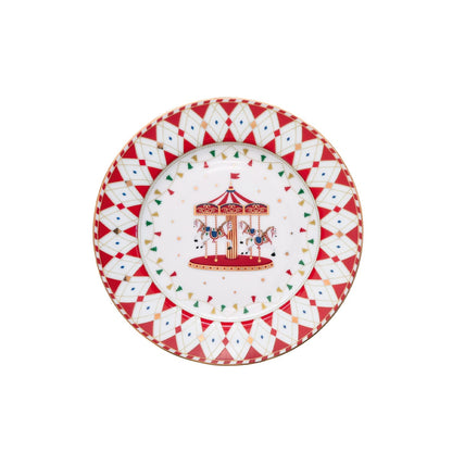 EASY LIFE Christmas Wonderland Table Service Plates Set 18 Pieces Porcelain Christmas Table